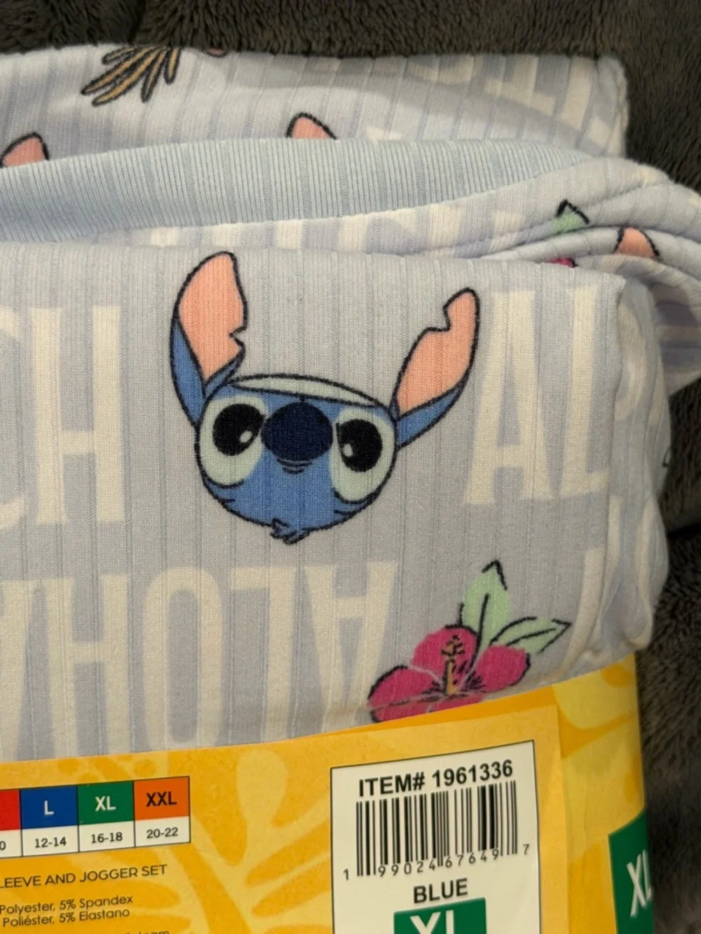 NWT Disney Stitch Short Sleeve PJ Set - Light Blue with Pink Accents - Picture 9 of 9